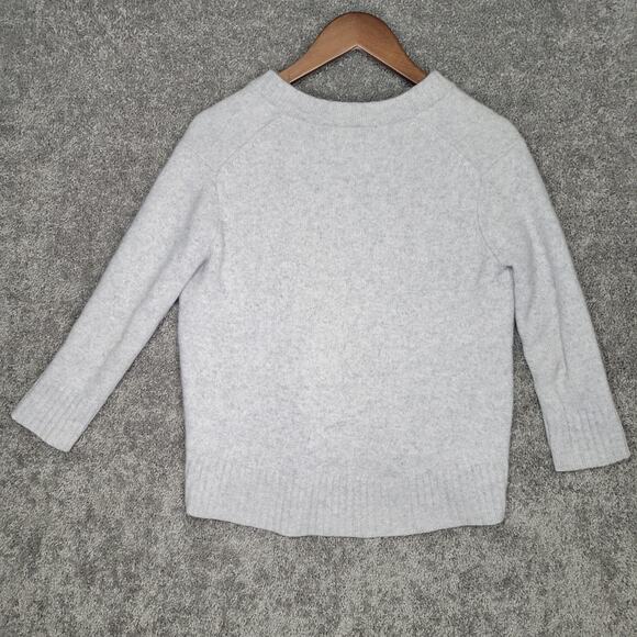 Zara Knit Cashmere Beige V Neck Pullover Sweater High Low Size Small - Picture 5 of 6